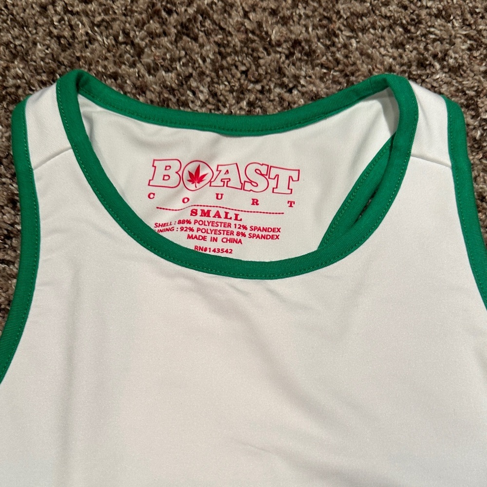 Bolle White & Green Tennis Tank Top and Skirt Set - Picture 5 of 6